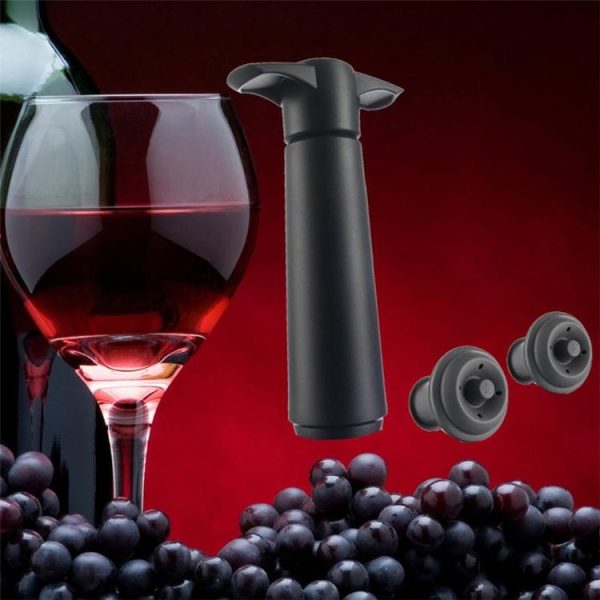 Red Wine Vacuum Pump Freshener Silicone Wine Stopper Set, Specification: Black Pump 2 Stoppers (OPP Bag) - Image 7