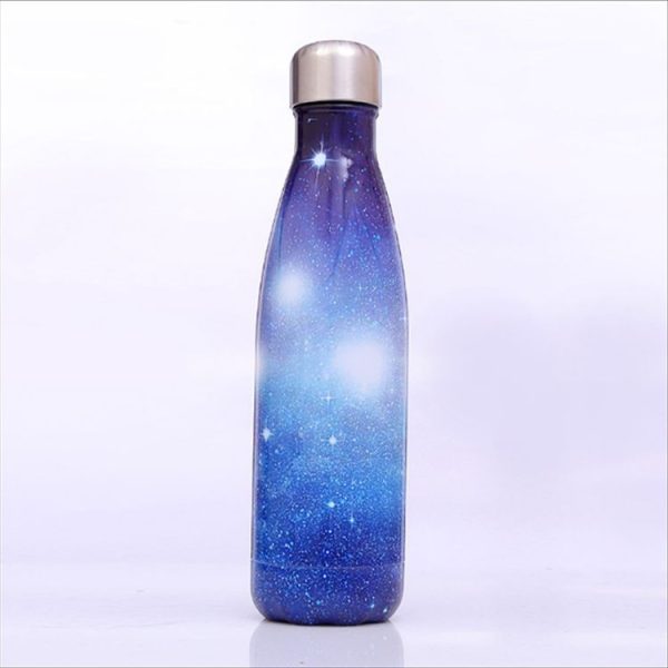 Starry Sky Pattern Thermal Cup Vacuum Flask Heat Water Bottle Portable Stainless Steel Sports Kettle, Capacity: 500ml (Blue) - Image 2