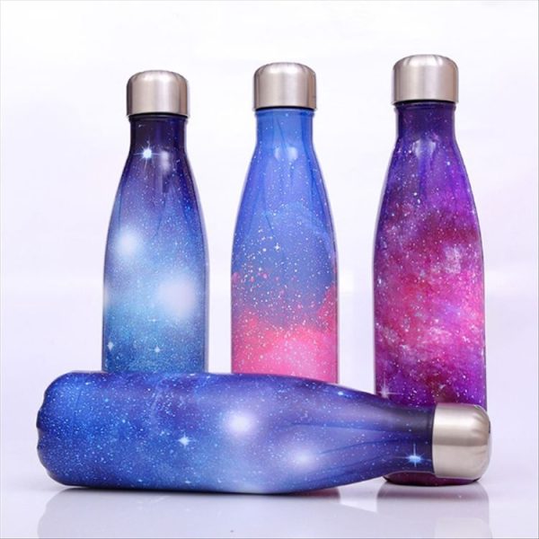 Starry Sky Pattern Thermal Cup Vacuum Flask Heat Water Bottle Portable Stainless Steel Sports Kettle, Capacity: 500ml (Blue) - Image 4