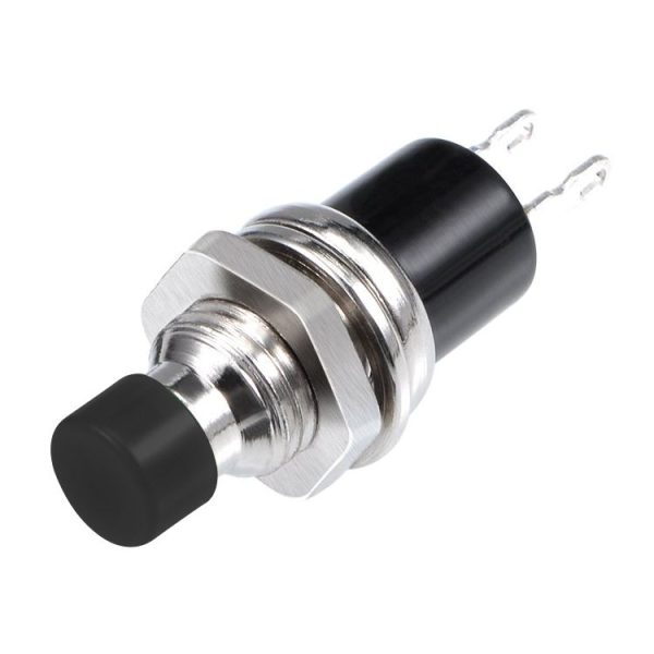 10 PCS 7mm Thread Multicolor 2 Pins Momentary Push Button Switch (Black) - Image 2