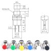 10 PCS 7mm Thread Multicolor 2 Pins Momentary Push Button Switch (Black) - Image 4