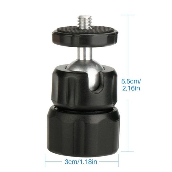 Ulanzi U-20 Mini Ball Head Tripod Mount 360 Degree Pan 90 Degree Tilt Tripod Mount with 1 / 4 Screw - Image 4