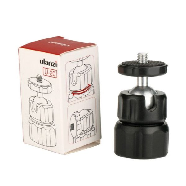 Ulanzi U-20 Mini Ball Head Tripod Mount 360 Degree Pan 90 Degree Tilt Tripod Mount with 1 / 4 Screw - Image 5