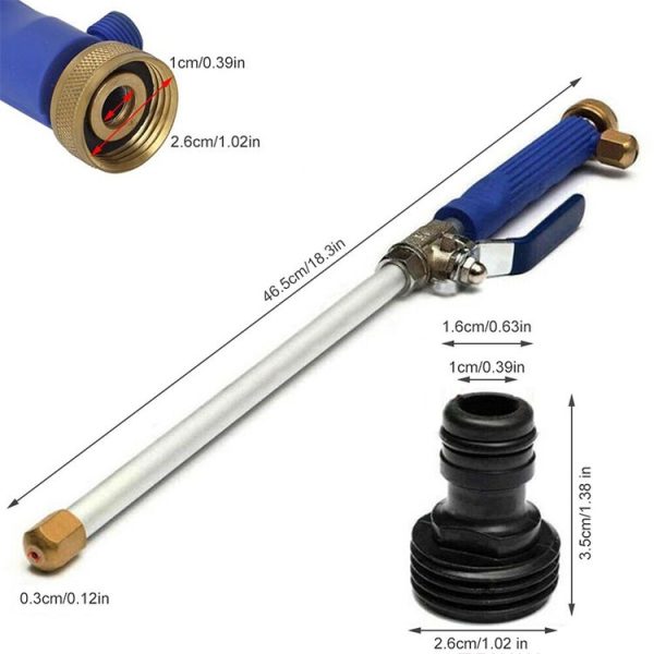 Garden Lawn Irrigation High Pressure Hose Spray Nozzle Car Wash Cleaning Tools (Yellow) - Image 6