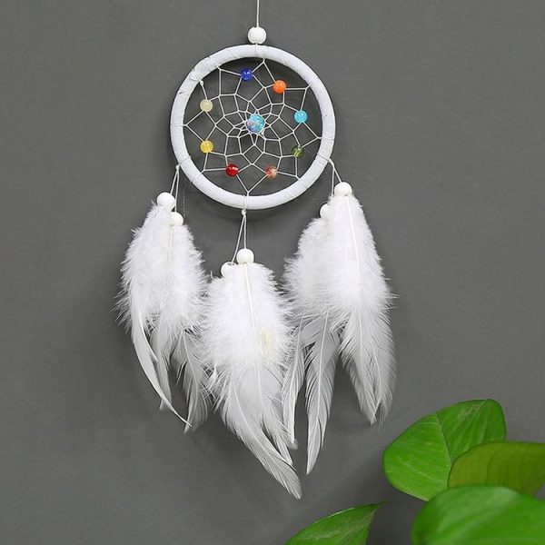 2 PCS Creative Hand-Woven Crafts Dream Catcher Home Car Wall Hanging Decoration (White) - Image 2
