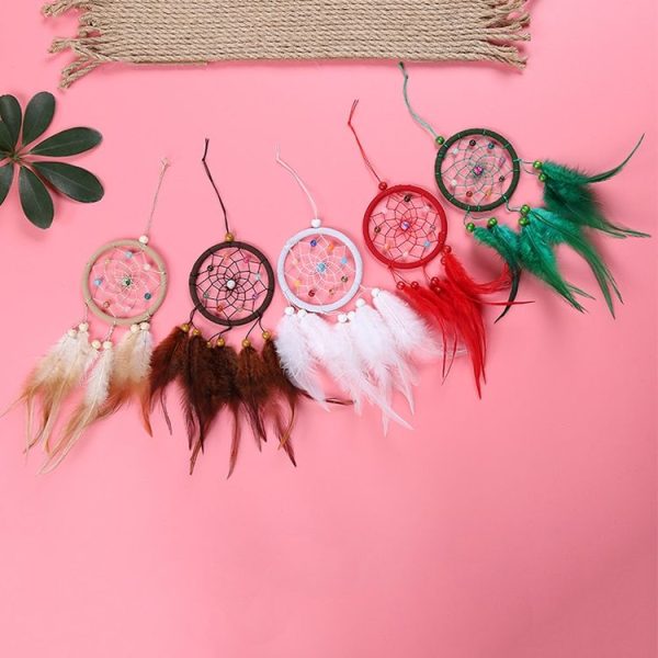 2 PCS Creative Hand-Woven Crafts Dream Catcher Home Car Wall Hanging Decoration (White) - Image 3