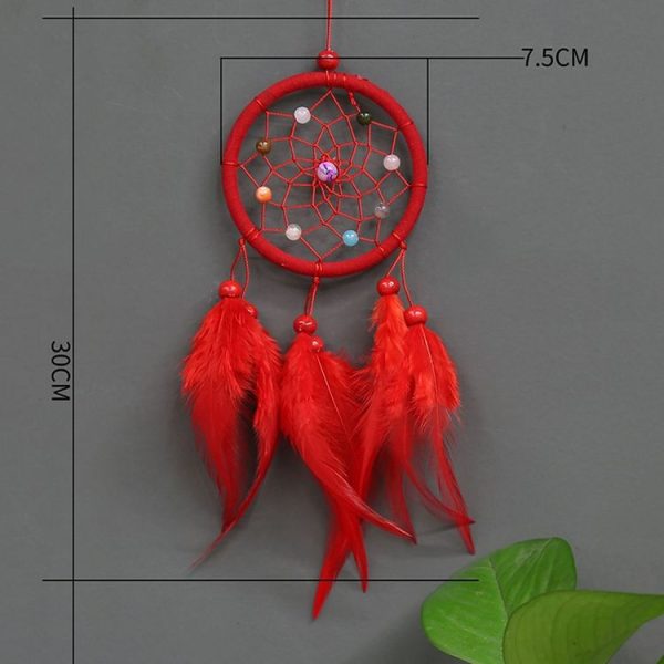 2 PCS Creative Hand-Woven Crafts Dream Catcher Home Car Wall Hanging Decoration (White) - Image 4
