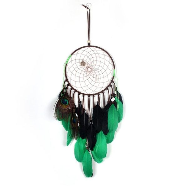 Creative Hand-Woven Crafts Green Dream Catcher Home Car Wall Hanging Decoration