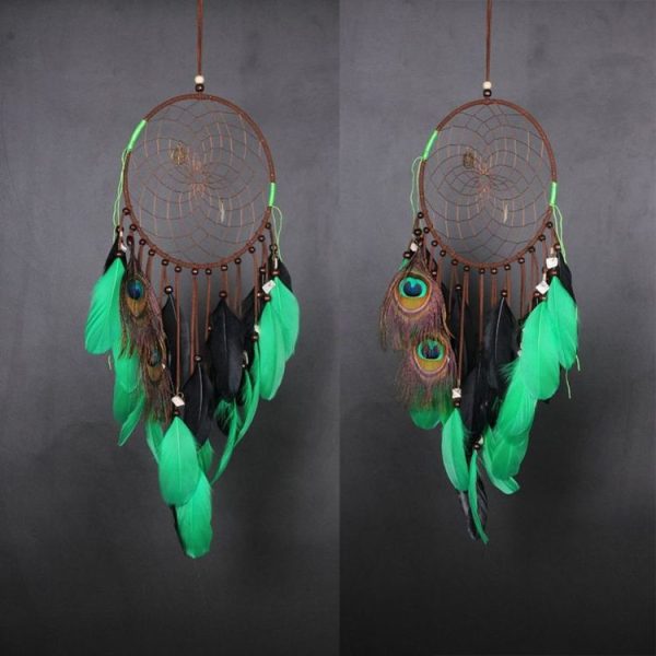Creative Hand-Woven Crafts Green Dream Catcher Home Car Wall Hanging Decoration - Image 5