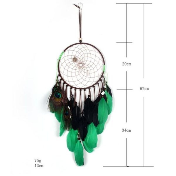Creative Hand-Woven Crafts Green Dream Catcher Home Car Wall Hanging Decoration - Image 6
