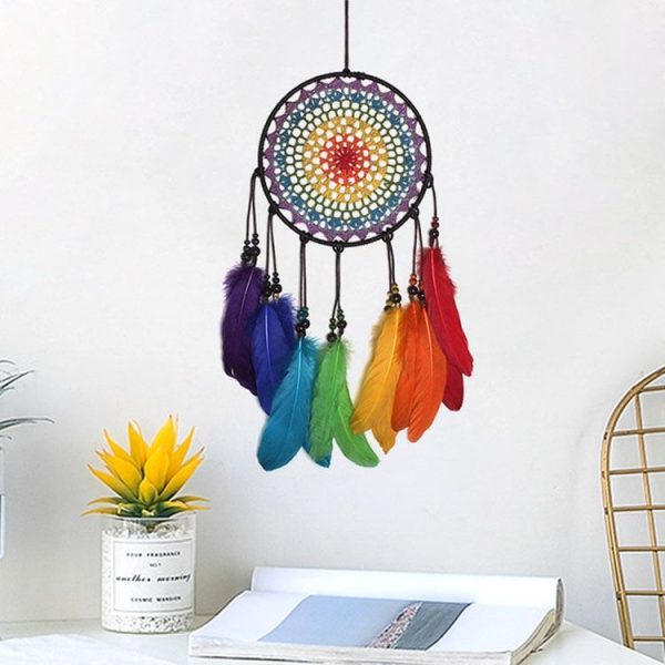 Creative Hand-Woven Crafts Colorful Dream Catcher Home Car Wall Hanging Decoration - Image 3