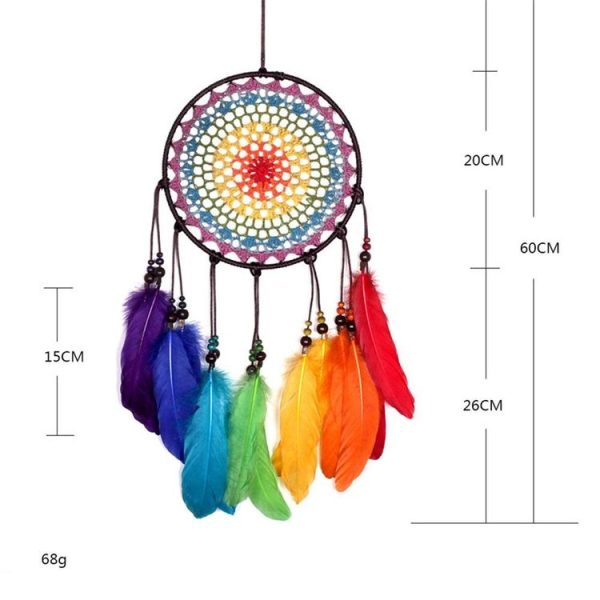 Creative Hand-Woven Crafts Colorful Dream Catcher Home Car Wall Hanging Decoration - Image 7