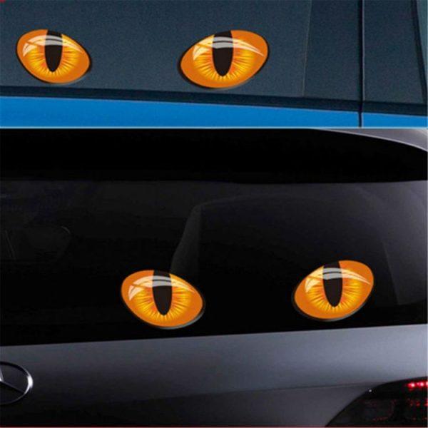 10 PCS Cute Simulation Cat Eyes Car Sticker 3D Rearview Mirror Vinyl Decal, Size: 10x8cm - Image 2