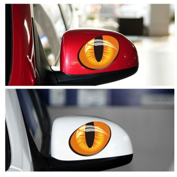 10 PCS Cute Simulation Cat Eyes Car Sticker 3D Rearview Mirror Vinyl Decal, Size: 10x8cm - Image 3