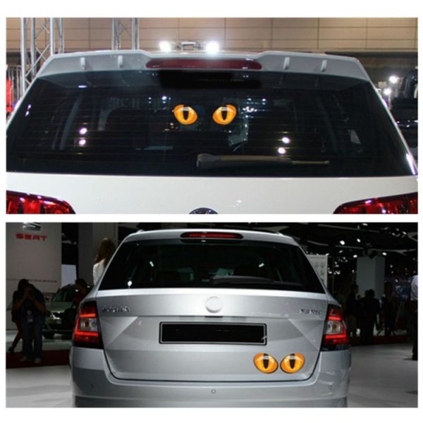 10 PCS Cute Simulation Cat Eyes Car Sticker 3D Rearview Mirror Vinyl Decal, Size: 10x8cm - Image 4