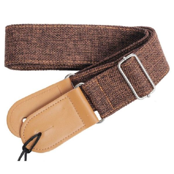 Cotton Linen Guitar Studs Strap Diagonal Shoulder Strap Musical Instrument Accessories (Brown) - Image 5