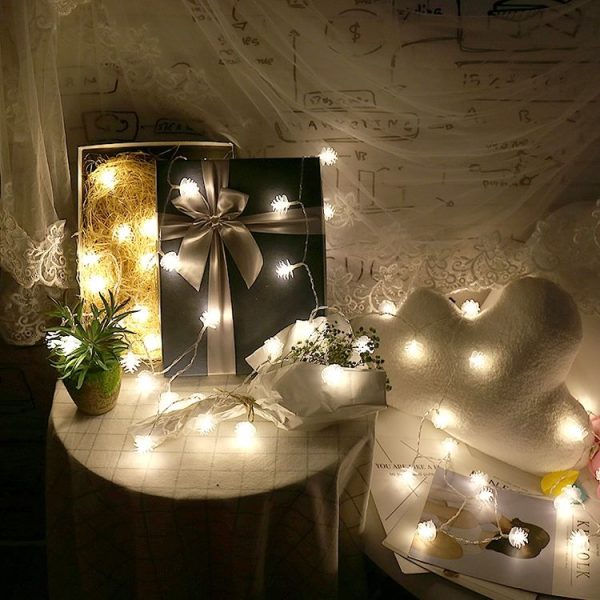 20 LEDs Solar Powered Pine Cone Outdoor Energy Saving Holiday Wedding Decoration String Light Garden Landscape Lamp (White Light) - Image 4