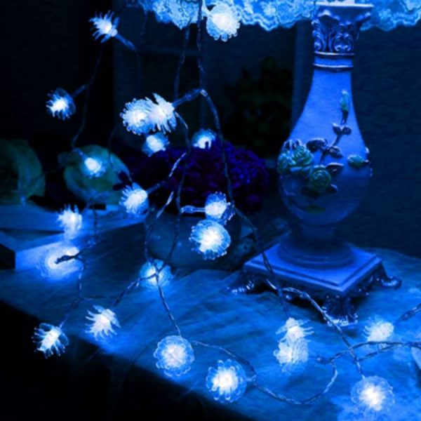 20 LEDs Solar Powered Pine Cone Outdoor Energy Saving Holiday Wedding Decoration String Light Garden Landscape Lamp (White Light) - Image 9