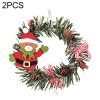 2 PCS Happy New Year Christmas Decoration Decoration Small Wreath Ornament (Little Bear)