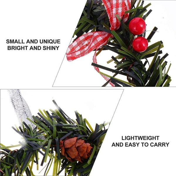 2 PCS Happy New Year Christmas Decoration Decoration Small Wreath Ornament (Little Bear) - Image 4