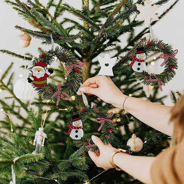 2 PCS Happy New Year Christmas Decoration Decoration Small Wreath Ornament (Little Bear) - Image 7