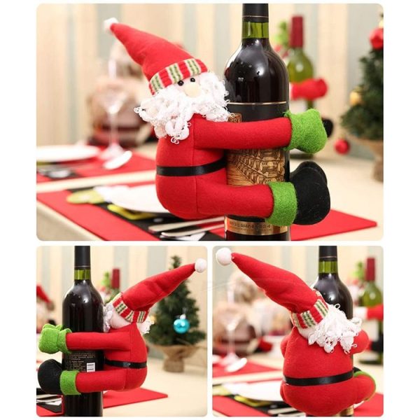 Christmas Wine Bottle Bag Cover Christmas Table Decoration (Santa Claus) - Image 2