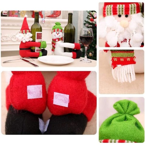 Christmas Wine Bottle Bag Cover Christmas Table Decoration (Santa Claus) - Image 3