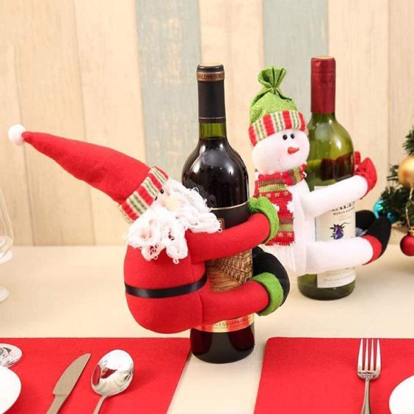 Christmas Wine Bottle Bag Cover Christmas Table Decoration (Santa Claus) - Image 4