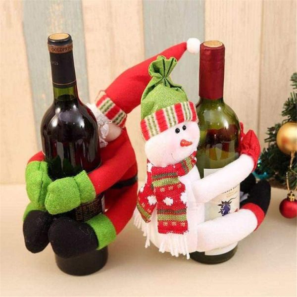 Christmas Wine Bottle Bag Cover Christmas Table Decoration (Santa Claus) - Image 5
