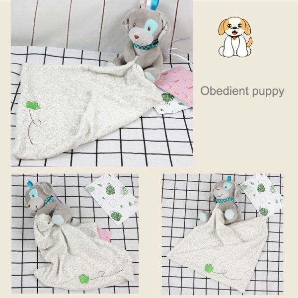 Baby Comforting Baby Multi-function Sleeping Plush Storage Blanket Cartoon Animal Towel (Dog) - Image 9