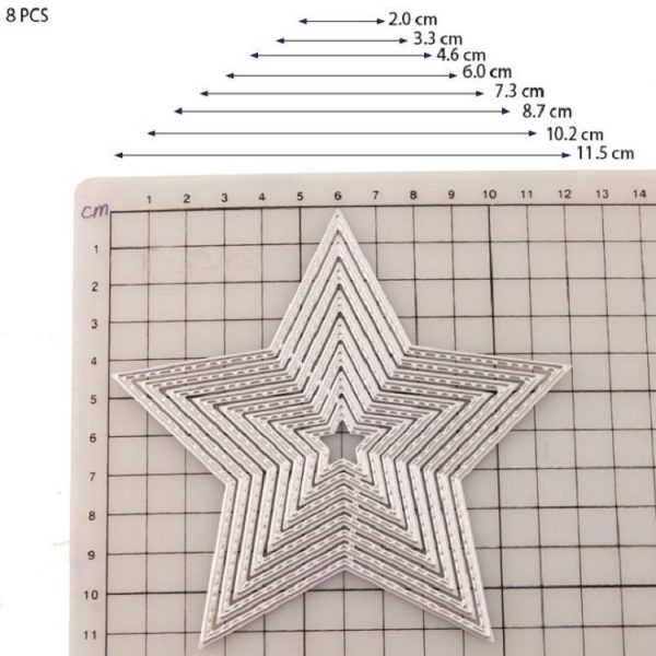 8 PCS DIY Cutting Die Carbon Steel Embossing Die Five-pointed Star Kit - Image 4