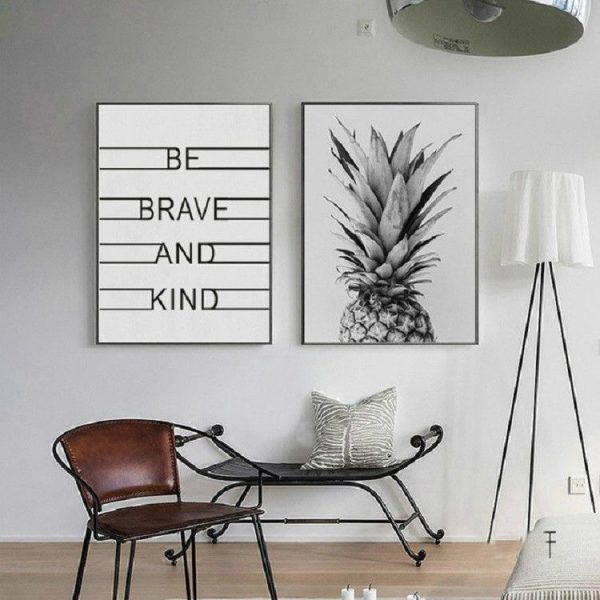 Modern Minimalist Pineapple Letter Frameless Decorative Painting Living Room Core, Size: 15x20cm (Pineapple + English Letter) - Image 2
