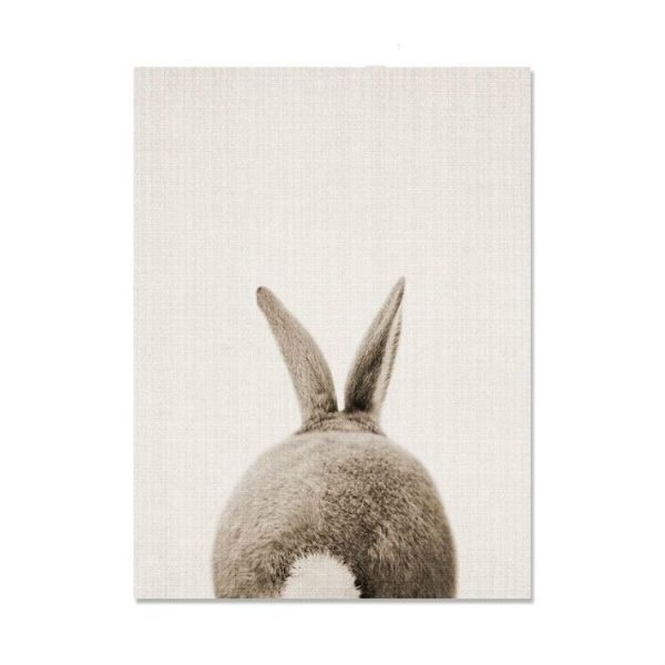 Rabbit Before and After the Computer Printing Decorative Painting Frameless Core, Size: 21x30cm (Brown Rabbit Back) - Image 2