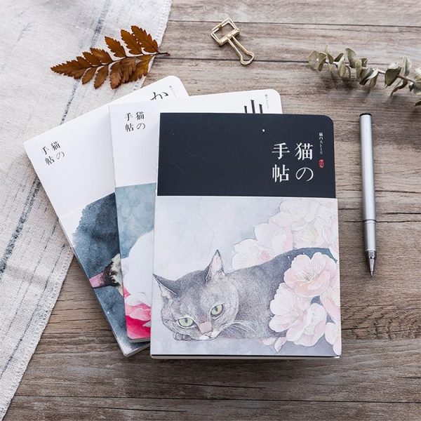 3 PCS Cute Cat Notebook paper Sketch Book Blank Paper Diary Office School Supplies Gift (Yamada Green) - Image 7