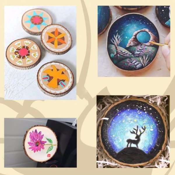 10 PCS Log Round Wood Pieces Hand-painted Decorative Shooting Props, Size: Large - Image 5