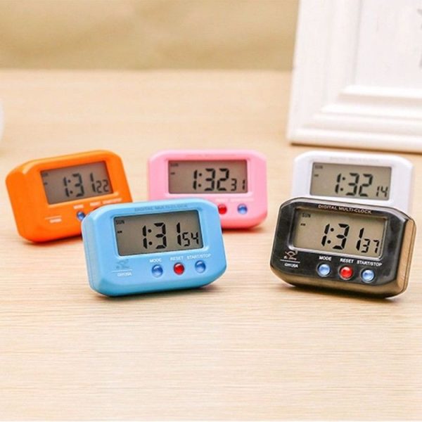 Portable Pocket Sized Digital Electronic Travel Alarm Clock Automotive Electronic Luminous Stopwatch LCD Clock (Black) - Image 8