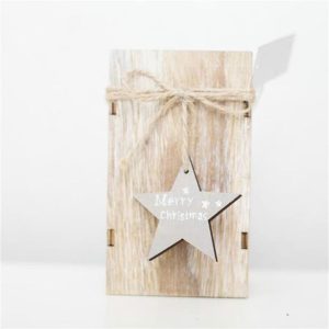 2 PCS Creative Christmas Mini Wooden Candlestick Christmas Home Decoration Desktop Decoration, Size: L