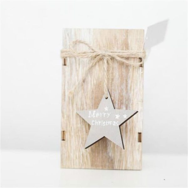 2 PCS Creative Christmas Mini Wooden Candlestick Christmas Home Decoration Desktop Decoration, Size: L - Image 2