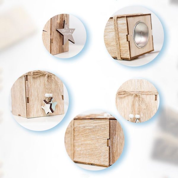 2 PCS Creative Christmas Mini Wooden Candlestick Christmas Home Decoration Desktop Decoration, Size: L - Image 5