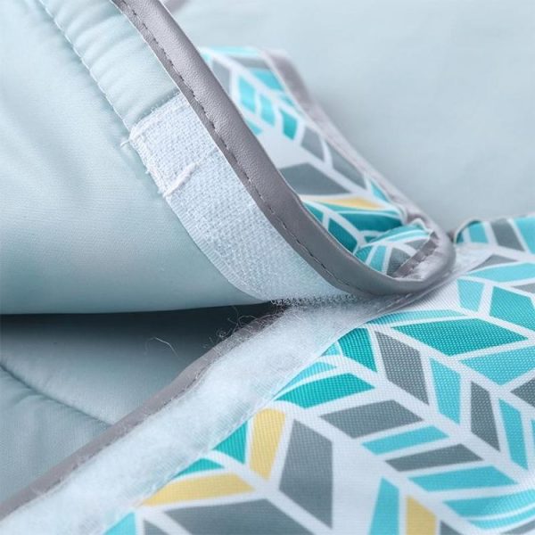 Baby Changing Diaper Pad Portable Folding Waterproof Nursing Pad, Size: One size (Green gray waves) - Image 4