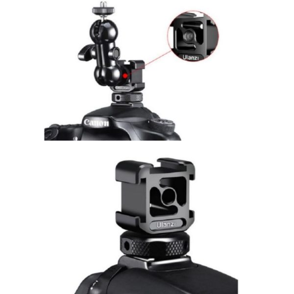 Ulanzi PT-12 Camera Triple Cold Shoe Hot Shoe Mount Adapter Expansion Microphone Fill Light Bracket Accessories - Image 3