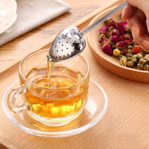 2 PCS Stainless Steel Practical Heart Shape Tea Infuser Spoon Strainer - Image 5