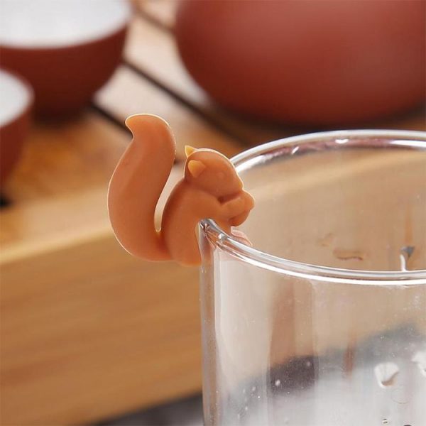 10 PCS Silicone Squirrel Tea Bag Multi-function Wine Glass Cup Recognizer (Coffee) - Image 3