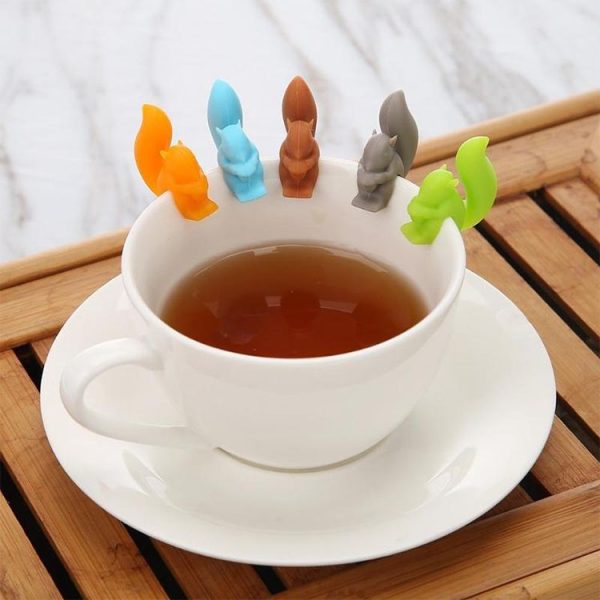 10 PCS Silicone Squirrel Tea Bag Multi-function Wine Glass Cup Recognizer (Coffee) - Image 4