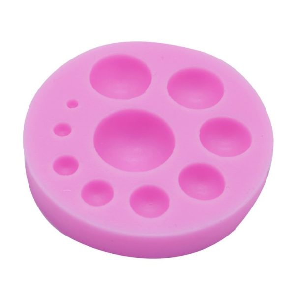 Round Silicone Fondant Cake Mold DIY Baking Decoration Chocolate Tool (Pink) - Image 2