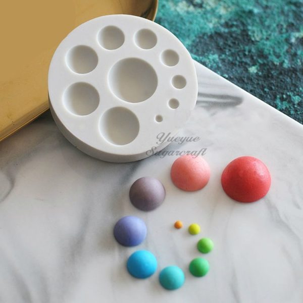 Round Silicone Fondant Cake Mold DIY Baking Decoration Chocolate Tool (Pink) - Image 3