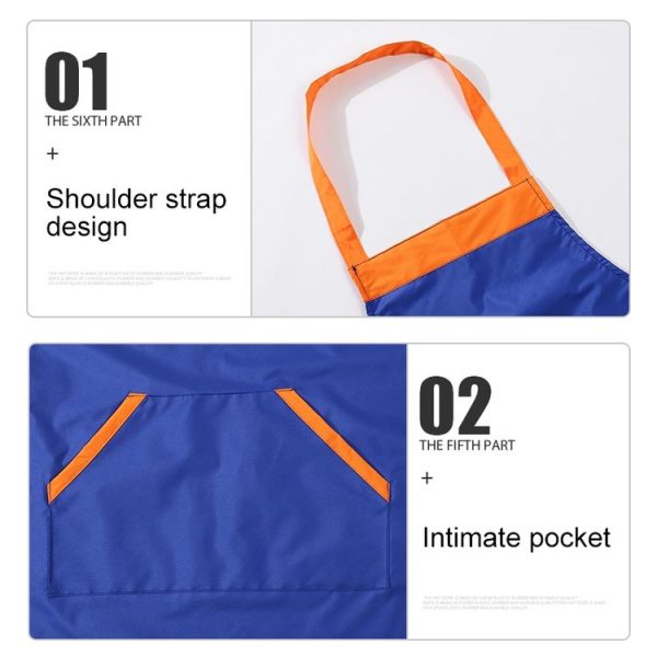 Solid Color Polyester Home Apron Antifouling Simple Adult Apron (Red) - Image 3