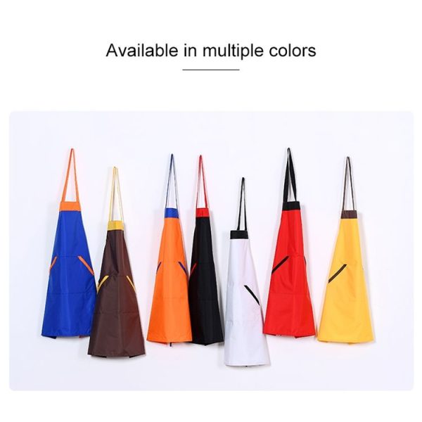Solid Color Polyester Home Apron Antifouling Simple Adult Apron (Red) - Image 5