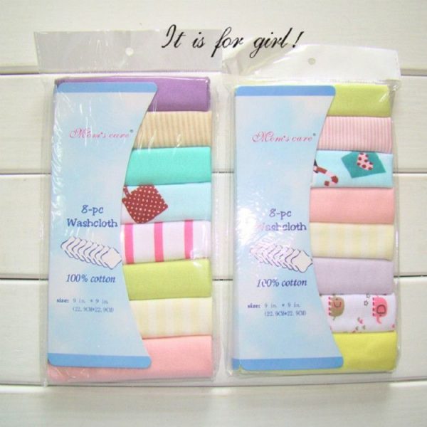 8 PCS / LOT Cotton Newborn Baby Towels Saliva Towel Baby Boys Girls Nursing Towel Handkerchief (Girls Color) - Image 4