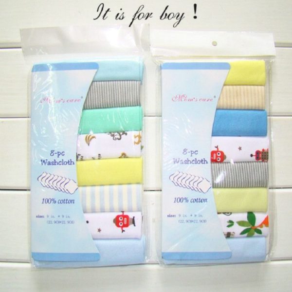 8 PCS / LOT Cotton Newborn Baby Towels Saliva Towel Baby Boys Girls Nursing Towel Handkerchief (Girls Color) - Image 5